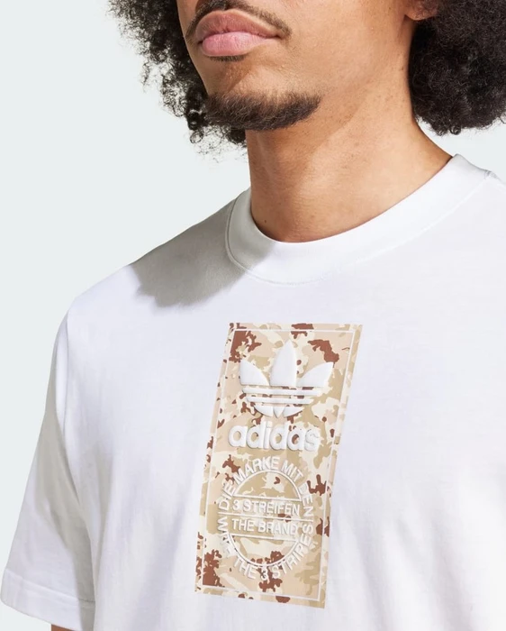 adidas Camo Label T-Shirt kurzarm weiß (Herren)