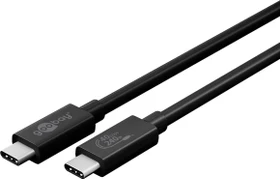 goobay USB-C Kabel, USB4 Gen3x2, 40Gb/s, 8K60Hz, 240W PD EPR, USB-C Stecker auf USB-C Stecker, schwarz, 0.7m (61716)
