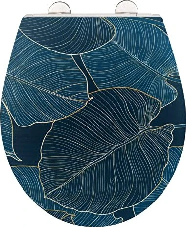 Wenko Big Leaves WC-Sitz mit Absenkautomatik blau