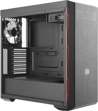 Cooler Master MasterBox MB600L schwarz/rot, Acrylfenster, mit 5.25" Schacht