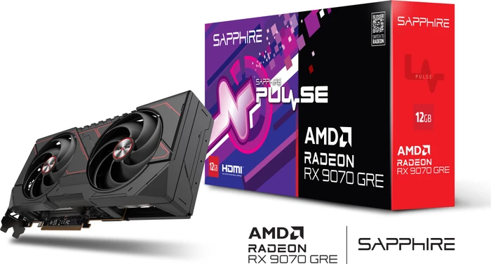 Sapphire Pulse Radeon RX 9070 GRE, 12GB GDDR6, 2x HDMI, 2x DP, lite retail