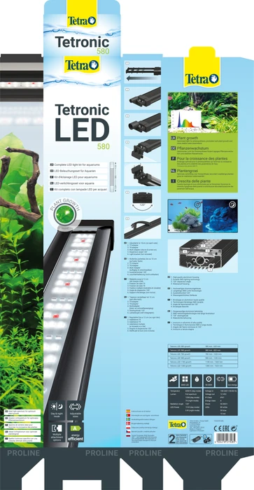 Tetra Tetronic LED ProLine 580, Vollspektrumleuchte mit Nachtlicht-Modus, 580-820mm, blau/rot/weiß, 15W