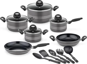 GSW Milano Color Kochtopf-Set grau, 15-tlg.