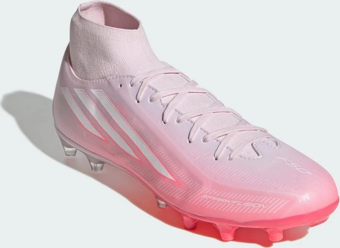 adidas F50 Sparkfusion League Mid Cut FG/AG solar turbo/cloud white/distilled pink (Damen)
