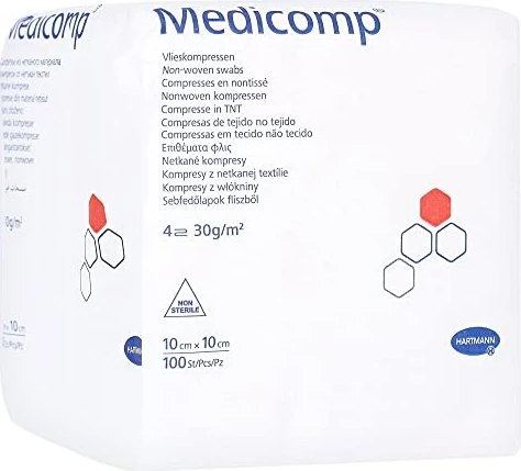 Hartmann Medicomp Kompresse unsteril, 10 x 10cm, 100 Stück