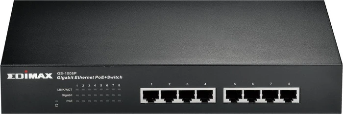 Edimax GS-10 Desktop Gigabit Switch, 8x RJ-45, 145W PoE+