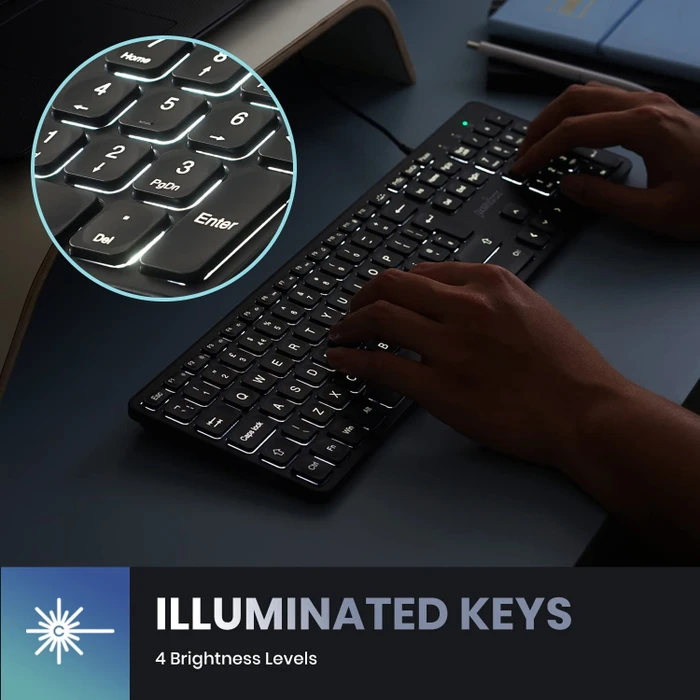 Perixx Periboard-331 Großschrift-Tastatur, schwarz, LEDs weiß, USB, FR