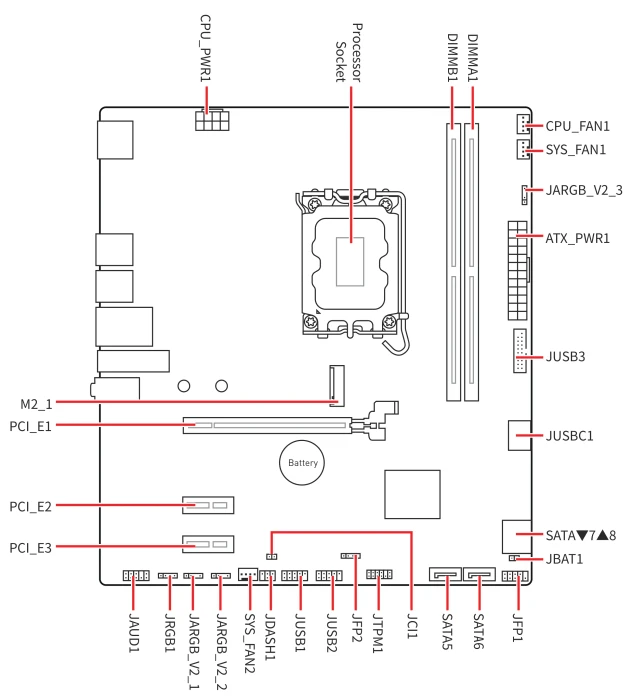 MSI PRO H810M-B WIFI6E (Intel 1851)