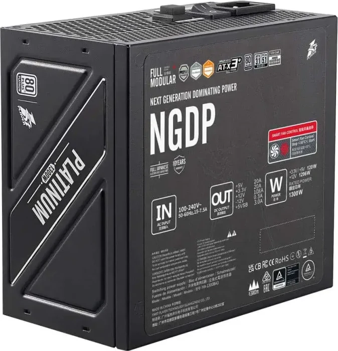 1st Player NGDP Platinum schwarz 1300W, ATX 3.1