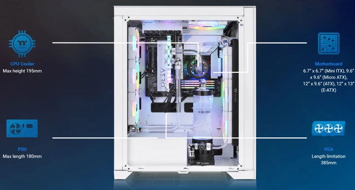 Thermaltake CTE T500 Air Snow, weiß, Glasfenster