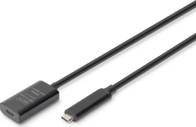 Digitus USB 3.1 aktives Verlängerungskabel, USB-C [Stecker] auf USB-C [Buchse], 5m schwarz (DA-73112)
