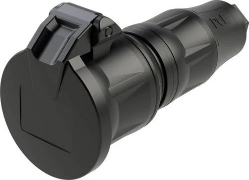 PCE Schutzkontaktkupplung KD nat LED IP54 schwarz Serie TopTaurus2