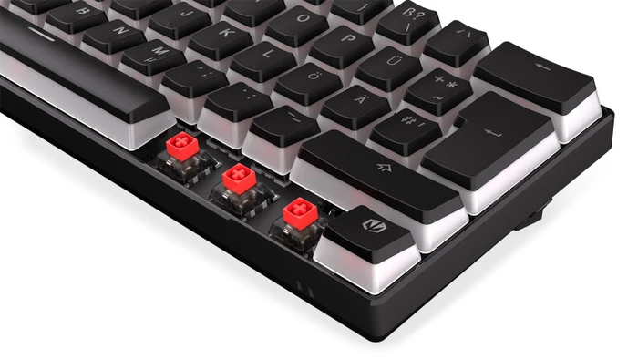 Endorfy Thock Compact Wireless Pudding, PBT, LEDs RGB, hot-swap, Kailh Box RED, USB/Bluetooth, DE