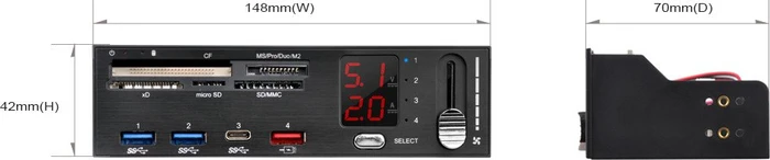 SilverStone FP59 Multi-Slot-Cardreader, USB-A 3.0 [Stecker]