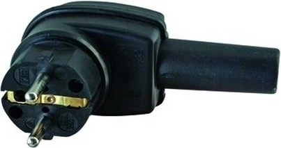 Kopp Schutzkontakt-Vollgummi-Winkelstecker schwarz