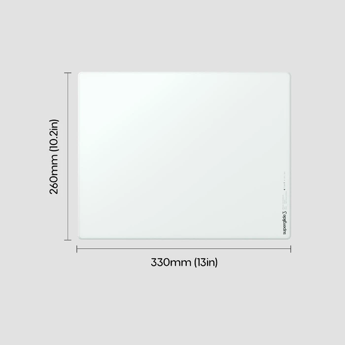 Pulsar Gaming Gears Superglide Glass Mousepad V3 Type-S Size M, 330x260mm, weiß