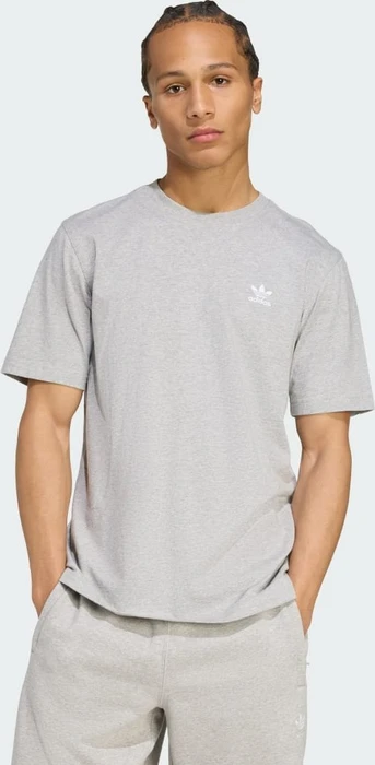 adidas Trefoil Essentials T-Shirt kurzarm medium grey heather/white (Herren)