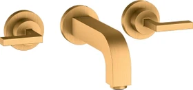 Hansgrohe Axor Citterio 3-Loch Waschbeckenarmatur mit Hebelgriffen 162mm brushed gold optic
