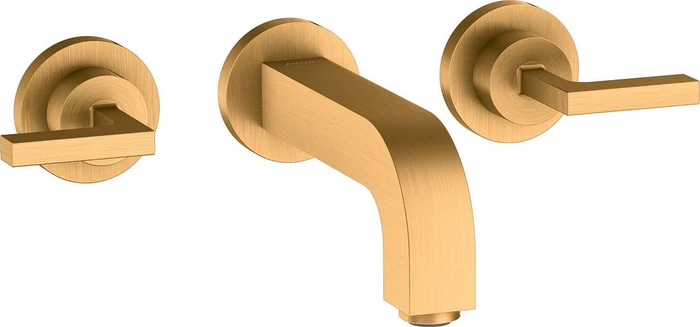 Hansgrohe Axor Citterio 3-Loch Waschbeckenarmatur mit Hebelgriffen 162mm brushed gold optic
