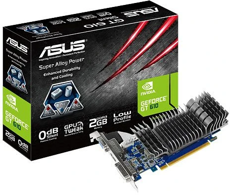 ASUS GeForce GT 610 Silent, GT610-SL-2GD3L, 2GB DDR3, VGA, DVI, HDMI