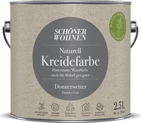 Schöner Wohnen Naturell Kreidefarbe innen donnerwetter dunkles grau, 2.5l