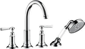 Hansgrohe Axor Montreux 4-Loch Wannenrandarmatur mit Hebelgriffen chrom