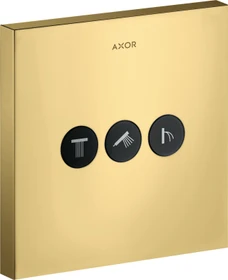 Hansgrohe Axor ShowerSelect eckig Kontrollfeld mit 3 Ventilen polished gold optic