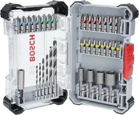 Bosch Professional Extra Hard Bohrer-/Bits-/Steckschlüssel-Zubehörset inkl. Werkzeugbox, 35-tlg.