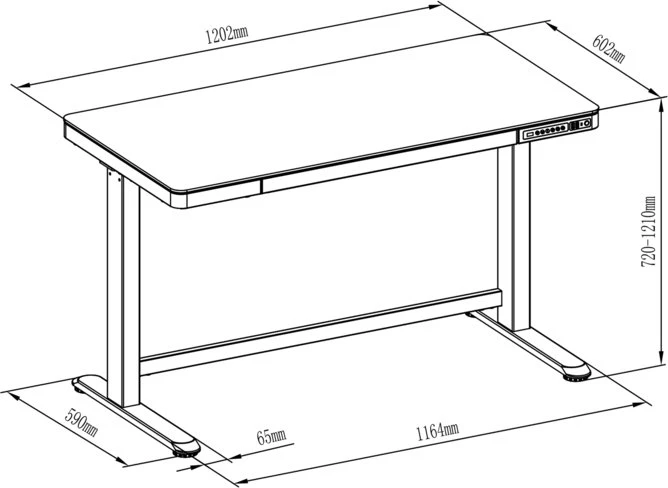 Digitus elektrisch höhenverstellbarer Sitz-Steh-Schreibtisch mit USB-Ladestation 120x60cm weiß/weiß