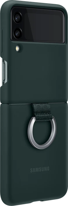 Samsung Silicone Cover with Ring für Galaxy Z Flip 3 5G grün