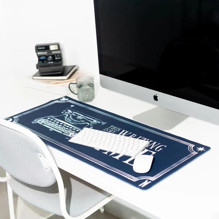 Grupo Erik Editores Wednesday Addams "This Is My Writing Time" XL Mousepad, 800x350mm, blau/weiß