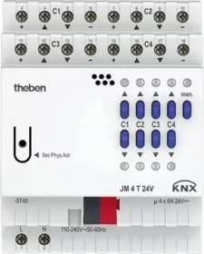 Theben JM 4 T 24V KNX 4-fach, 6A, 4TE REG, Jalousieaktor