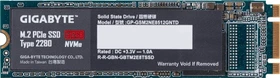 GIGABYTE M.2 PCIe SSD Type 2280 512GB, M.2 2280 / B-M-Key / PCIe 3.0 x2
