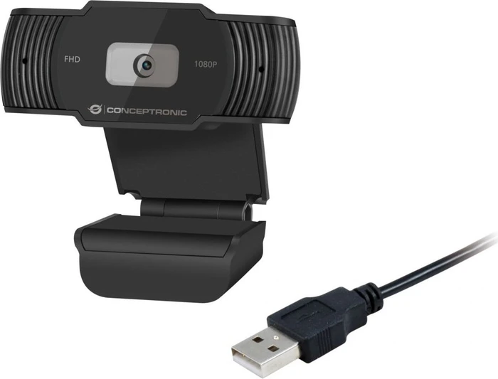 Conceptronic Amdis 1080P Full HD Webcam mit Mikrofon V2 schwarz