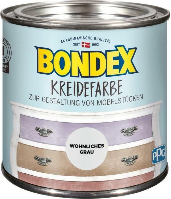 Bondex Kreidefarbe innen wohnliches grau, 500ml