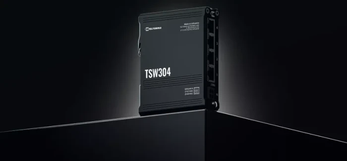 Teltonika TSW Industrial Railmount Switch, 4x RJ-45, PoE PD