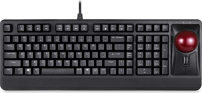 Perixx Periboard-522 Large Trackball Mechanical Trackball Keyboard schwarz, Kailh BROWN, USB, US