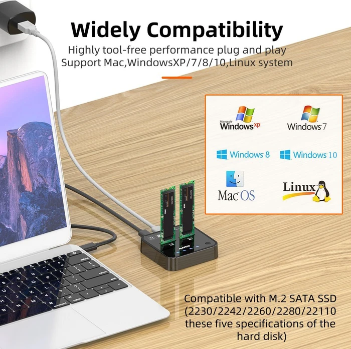MAIWO M.2 SATA Dockingstation mit Klon-Funktion, USB-C 3.0 (verschiedene Markenbezeichnungen)