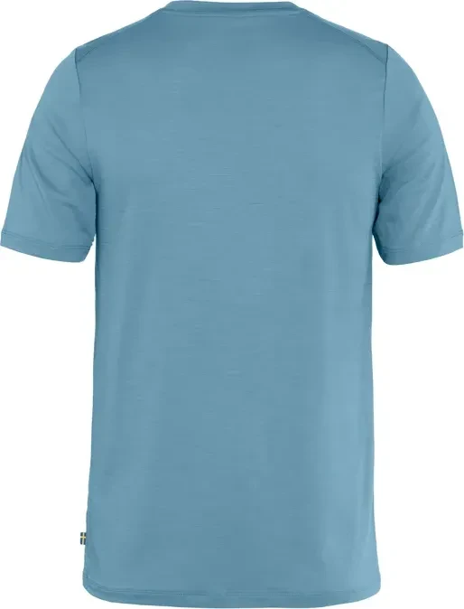 Fjällräven Abisko Wool Logo Funktionsshirt kurzarm dawn blue (Herren)
