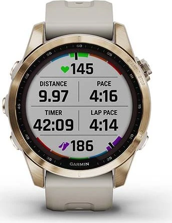 Garmin Fenix 7S Sapphire Solar cream gold titanium/light sand
