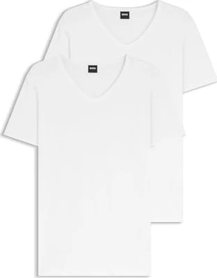 Hugo Boss Stretch Baumwolle 2er-Pack T-Shirt kurzarm weiß (Herren)