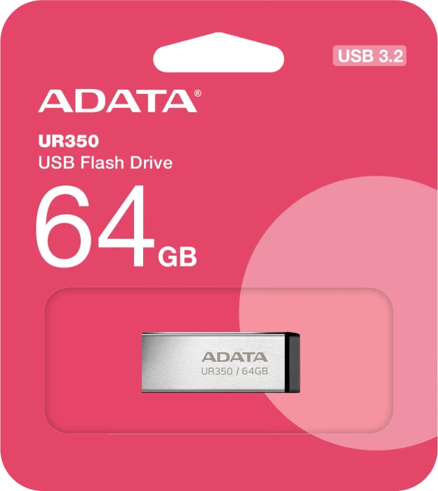 ADATA UR350 USB-A 64GB silber/schwarz, USB-A, USB 3.2 Gen 1×1
