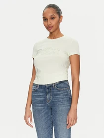 Guess Slim Fit Logo T-Shirt kurzarm gelb (Damen)