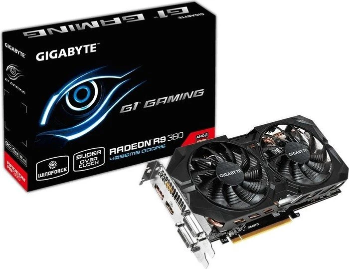 GIGABYTE Radeon R9 380 G1 Gaming, 4GB GDDR5, 2x DVI, HDMI, DP