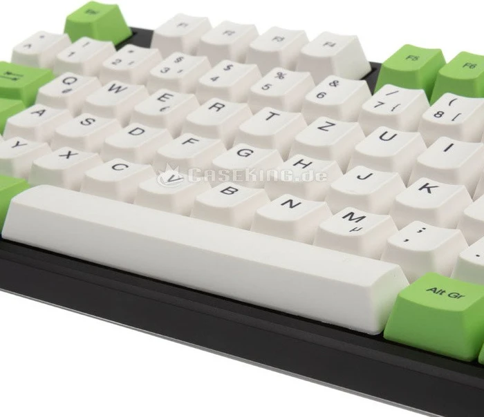 Ducky One PBT/grün, schwarz/weiß, MX BLUE, USB, DE