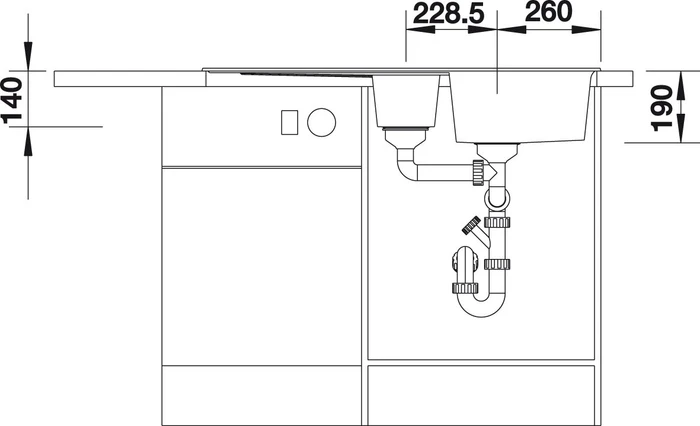 Blanco Zia 6 S Becken reversibel mit Ablauffernbedienung schwarz