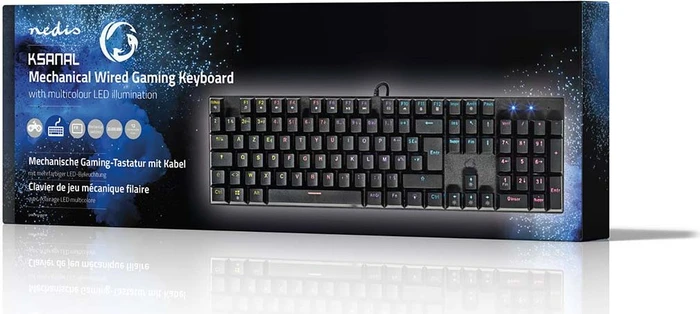 Nedis Wired Gaming Keyboard, schwarz, LEDs RGB, USB, FR