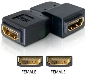DeLOCK HDMI Adapter, Buchse/Buchse, gewinkelt links