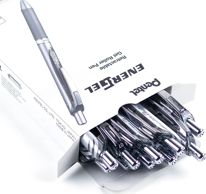 Pentel EnerGel XM BL77 Gelroller grau/silber, 12er-Pack (BL77-NX-12) – Bild 3 von 12