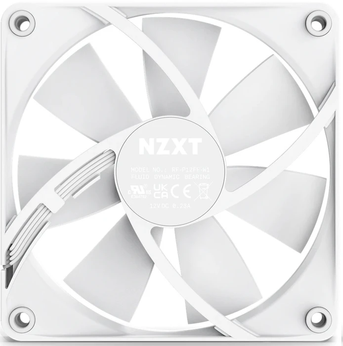 NZXT F Series F120P (2022), Matte White, weiß, 120mm
